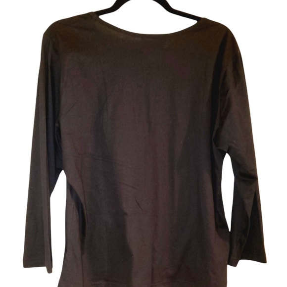 Southwest Indian Foundation 3/4 Sleeve Wide Neck Pull Over Relaxed Fit Top 813 - Picture 3 of 3